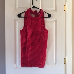 White House Black Market Red Blouse sz M